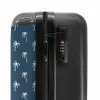 Patronen - Kleine palmbomen op blauwgrijs NBS - Handbagage koffer - Kinderen Unisex middel -slot