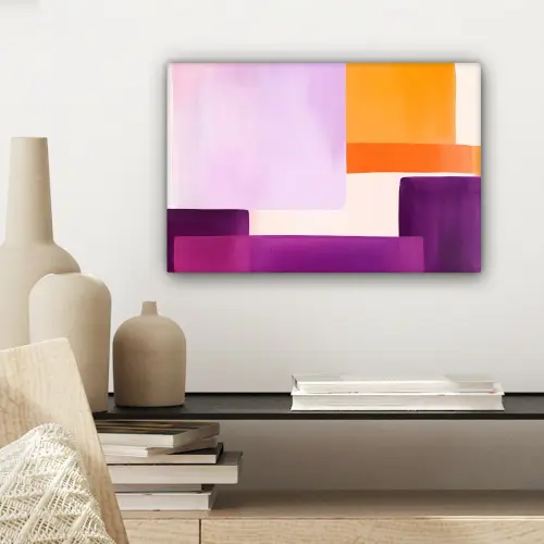 Vlakken - Abstract - Rechthoekig - Oranje canvas 2cm klein -sfeer6