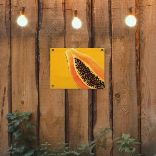 Papaja - Oranje - Topisch tuinposter los doek klein -sfeer1