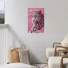 Panter - Luxe - Roze tuinposter los doek klein -sfeer8
