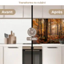 Bospad - Herfstbos - Bladeren - Oranje - Nostalgisch keuken achterwand 2 middel -voor-na2_FR