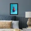 Ananas - Regenboog - Blauw - Popart fotolijst zwart zonder passe partout klein -sfeer3