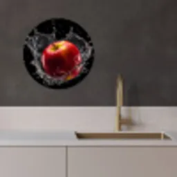 Appel - Rood - Water - Zwart - Fruit KitchenYeah - Keuken - Wandcirkel Forex klein -sfeer1