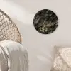 Marmer - Zwart - Goud Wandcirkel kunststof plaat 5mm dik klein 188 -sfeer5