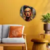 Portret - Vrouw - Bloemen Wandcirkel Organisch Forex 3mm klein -sfeer4
