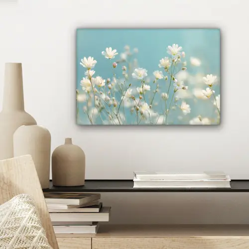 Stengels - Bloemen - Lucht - Wit canvas 2cm klein -sfeer6