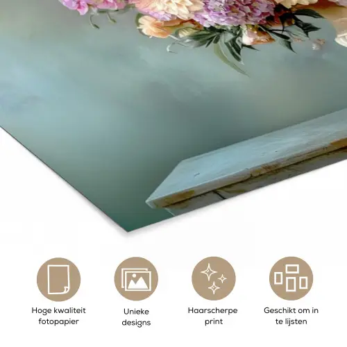 Orchidee - Boeket - Vaas - Bloemen poster papier klein -closeup_NL