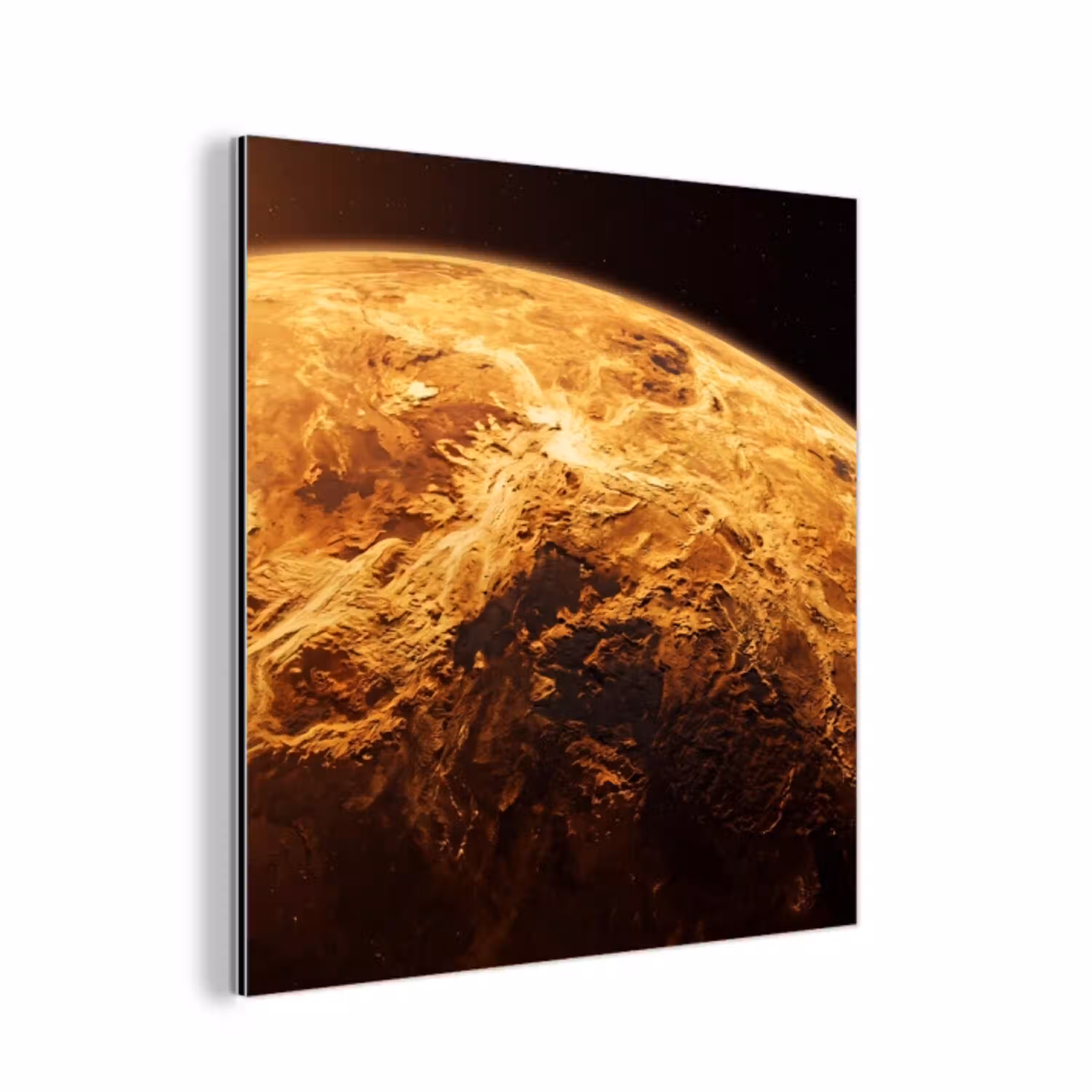Planeet - Ruimte - Oranje aluminium wit klein -3d