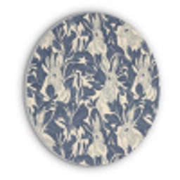 Hazen - Bladeren - Patroon - Blauw - Beige Akoestische PET Vilt - Rond klein 838 -3d