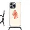 Schelp - Roze - Structuur Hoesje iPhone 16 Pro Max met koord klein -3d