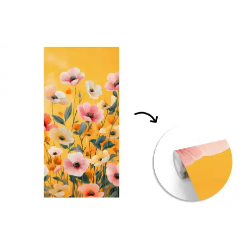 Bloemen - Veld - Geel fotobehang vinyl groot -3d