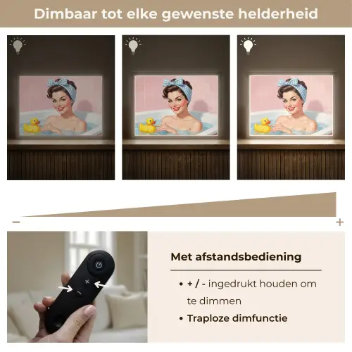 Badkamer - Eend - Blauw Light Box met batterij (Wandlamp) middel -USP_dimbaarNL