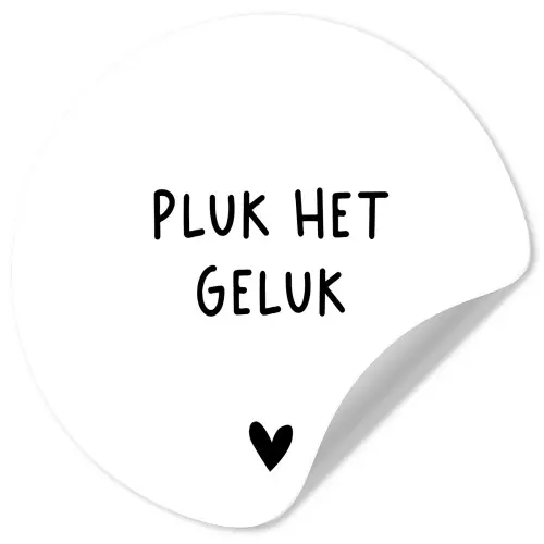 Quotes - Pluk het geluk - Spreuken Wandcirkel behangsticker klein -3d