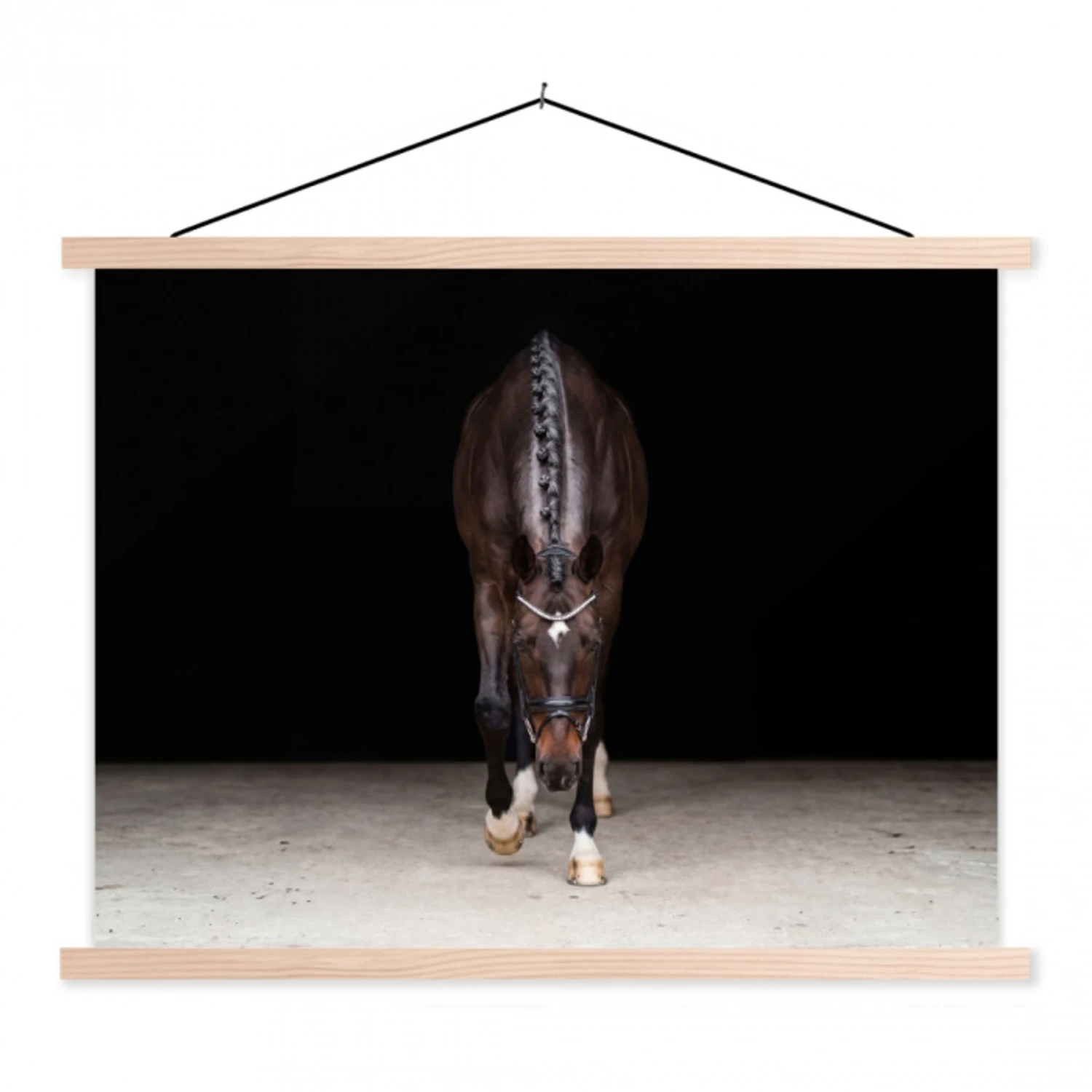 Paard - Modern - Portret textielposter latten blank klein -3d