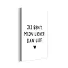 Spreuken - Jij bent mijn liever dan lief - Quotes aluminium wit klein -3d