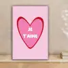 Hart - Frans - Valentijn - Roze canvas 2cm klein -sfeer1