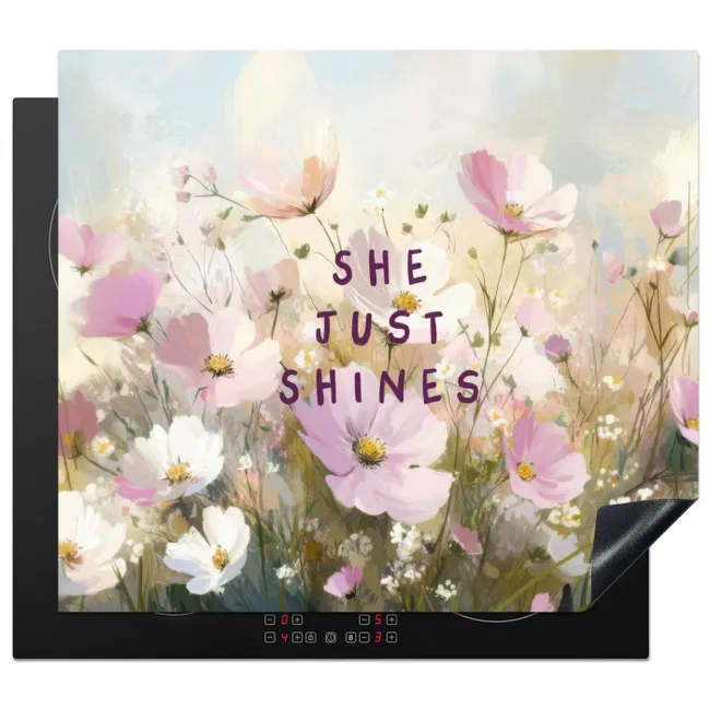 Quote - Bloemen - Schilderachtig Inductie beschermer vinyl 3mm middel -3d