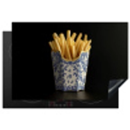 Friet - Porselein - Delfts blauw - Eten Inductie beschermer vinyl 3mm klein -3d