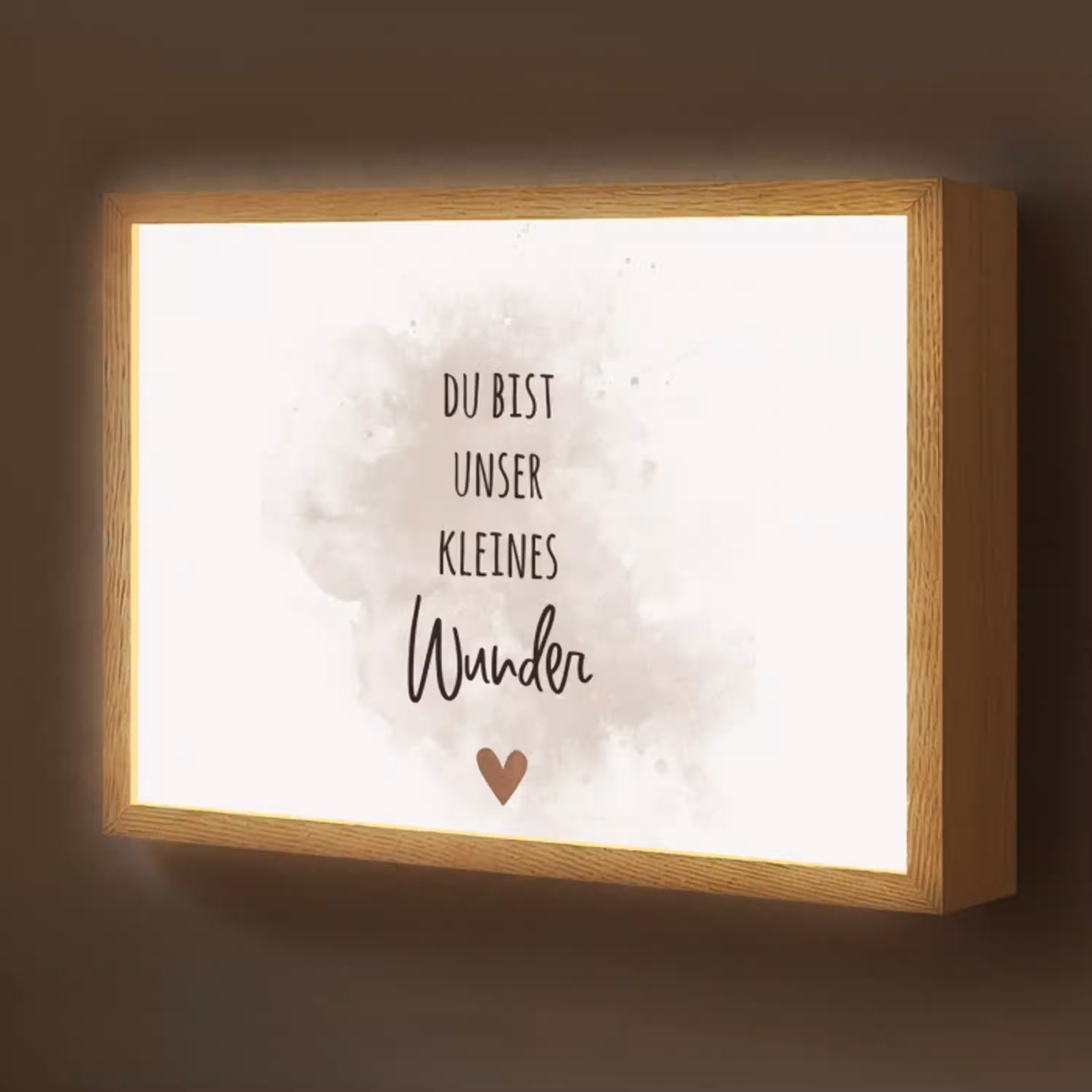 Quote - Wonder - Beige - Wit - Hart Light Box met batterij (Wandlamp kind) middel -z3d_website
