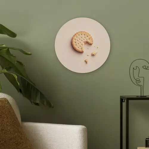 Koekje - Kruimels - beige Akoestische PET Vilt - Rond klein -sfeer2