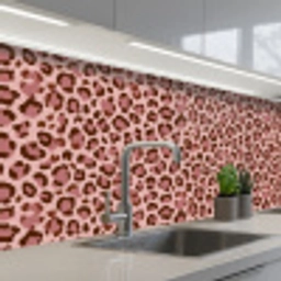 Luipaard - Patroon - Roze keuken achterwand 2 middel 871 -3d_schuin