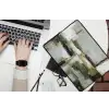 Penseelstreken - Groen - Abstract - Japandi laptophoes neopreen klein -bureau
