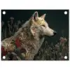 Wolf - Bloemen - Natuur tuinposter los doek klein -3d