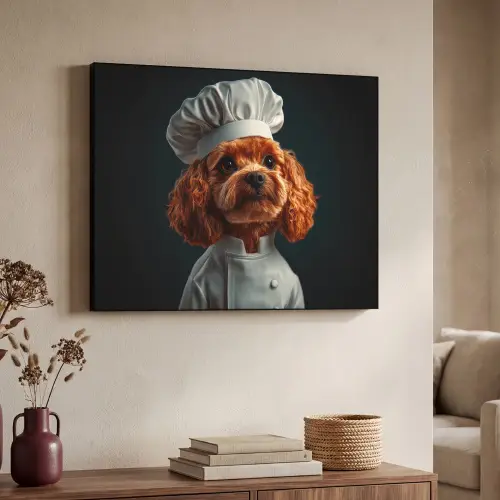 Bruin - Kok - Hondje Textielframe - compleet frame klein -sfeer3