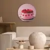 Taart - Hart - Roze Akoestische PET Vilt - Rond klein -sfeer1