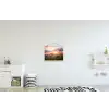 Bloemen - Roze - Zonsondergang - Natuur - Weide - Horizon textielposter latten blank klein -kinderkamer