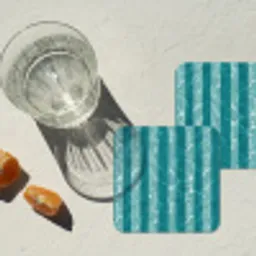 Zwembad - Strepen - Groen onderzetter kurk middel 366 -sfeer4