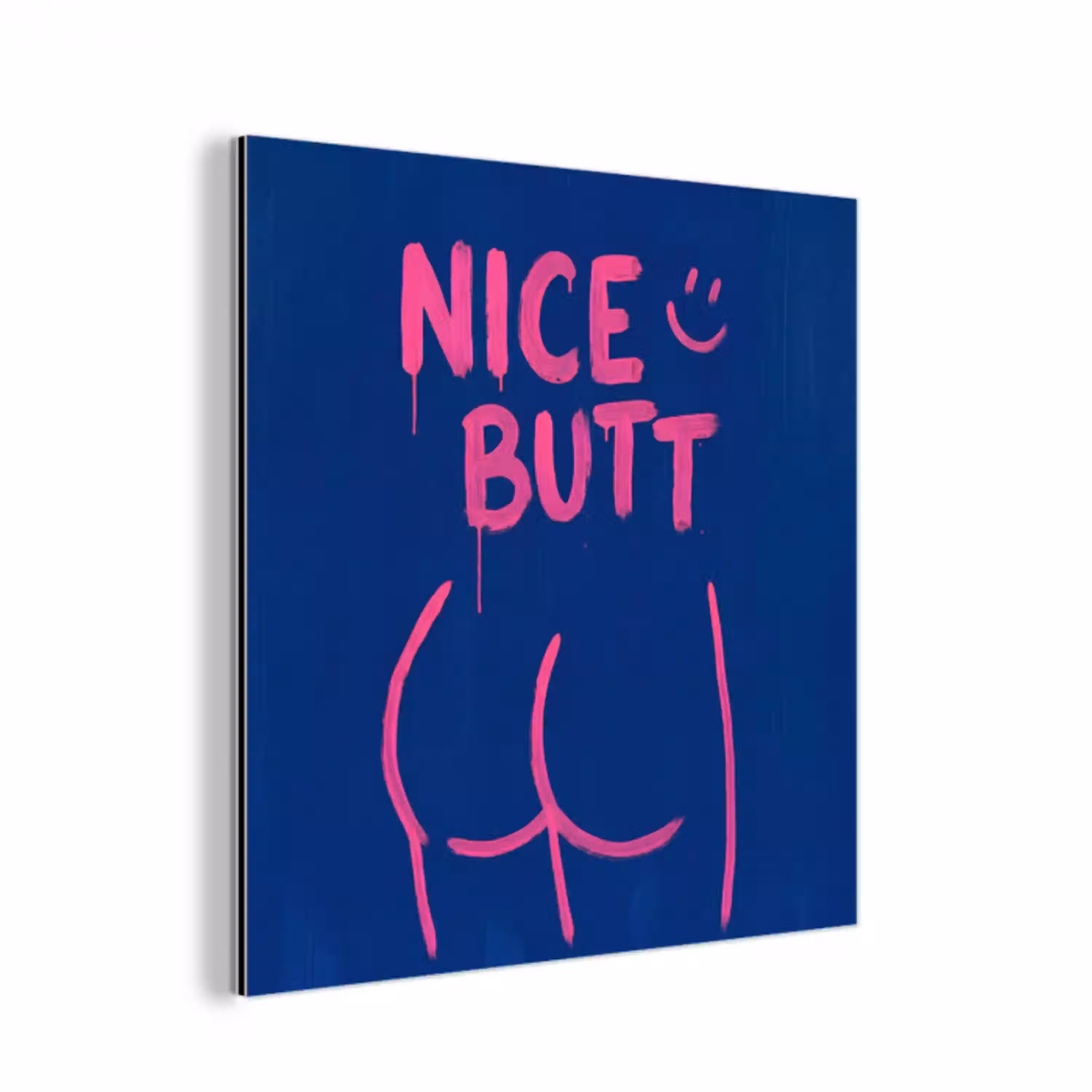 Brutaal - Grappig - Blauw aluminium wit klein -3d