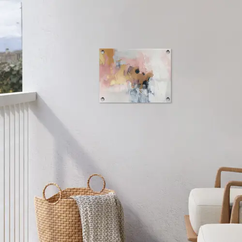 Abstract - Pastel kleuren - Goud - Modern - Aesthetic tuinposter los doek klein -sfeer8
