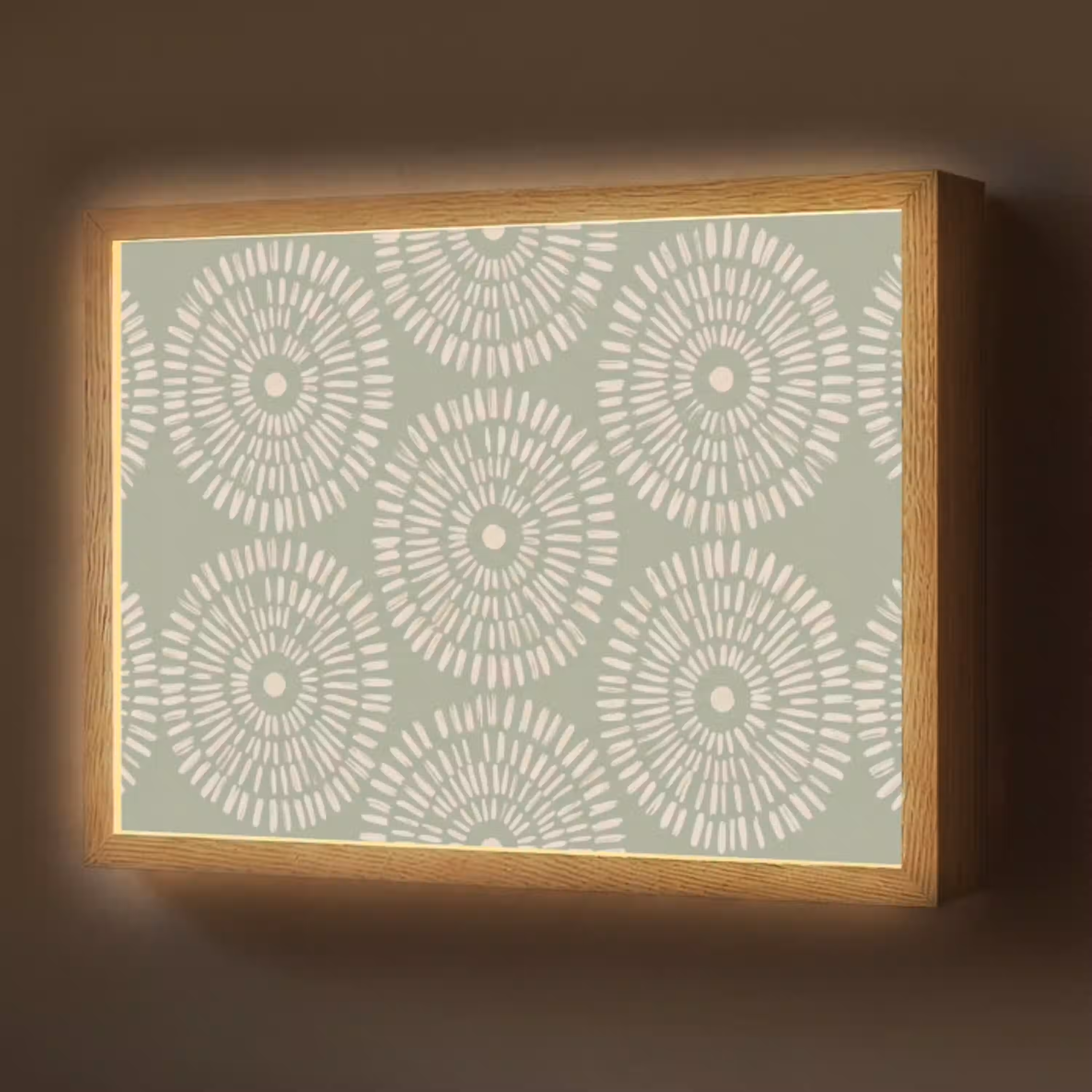 Patroon - Cirkels - Abstract - Modern - Groen Light Box met batterij (Wandlamp) middel -z3d_website