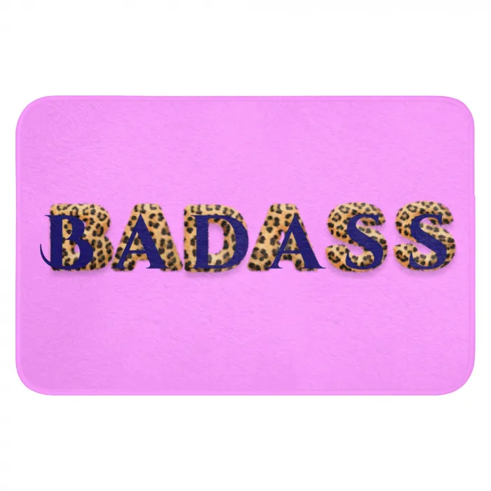 Felroze - Badass - Panterprint - Schaduw Badmat klein -3d