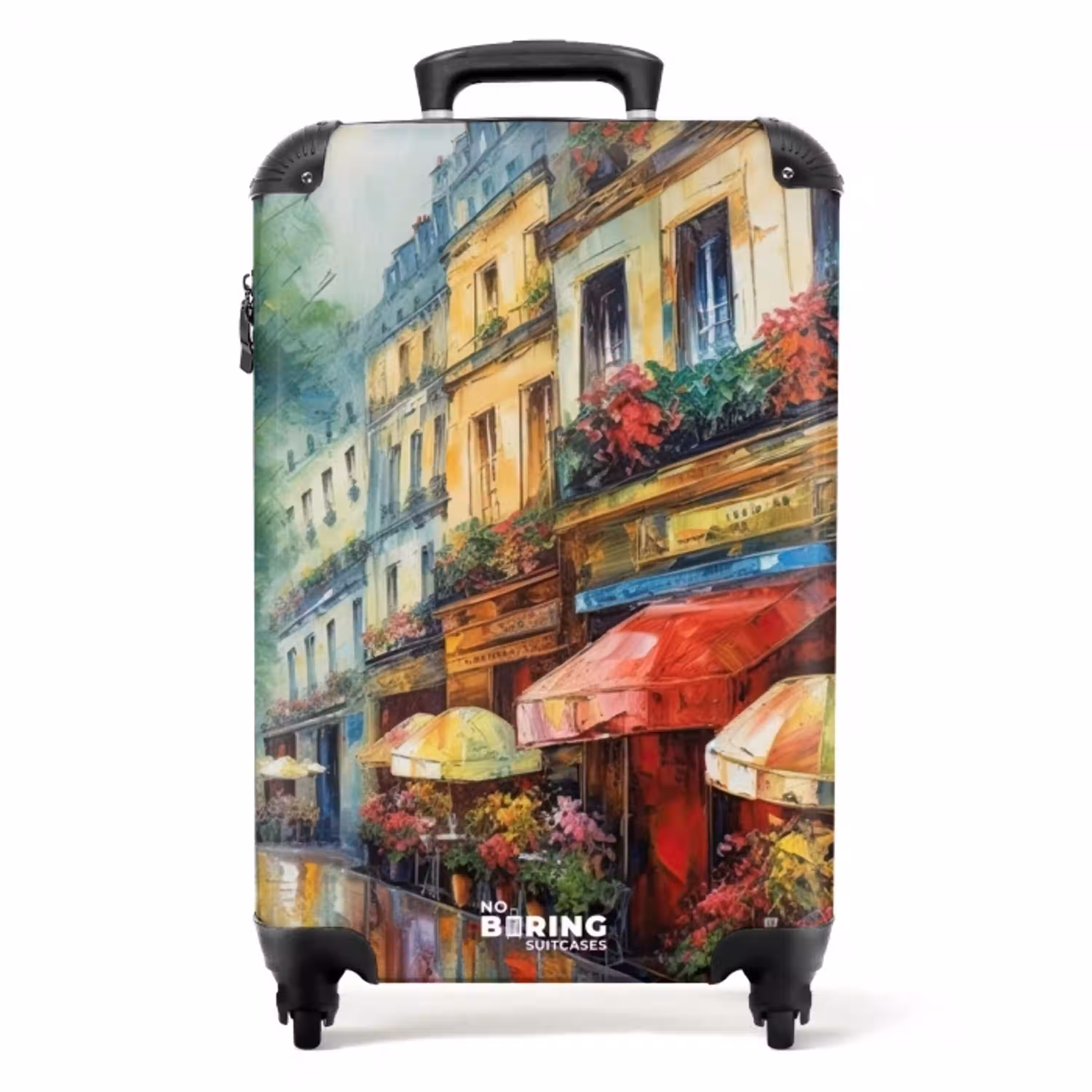 Straat - Olieverf - Kleurrijk - Stad NBS - Handbagage koffer - Unisex middel -productfoto_recht