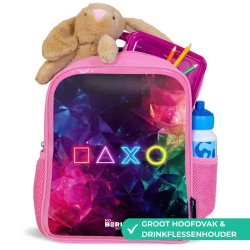 Controller - Symbolen - Neon Kinderrugzak - Roze middel -inhoud_NL