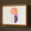 Cirkels - Abstract - Paars Light Box met batterij (Wandlamp) middel -z3d_website