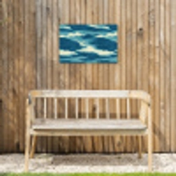 Golven - Abstract - Patroon - Blauw - Wit Tuinposter op houten frame 2 cm dik klein 845 -sfeer4