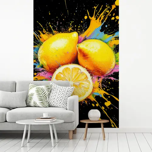 Citroen - Graffiti - Kleurrijk - Verf - Modern fotobehang vinyl groot -woonkamer