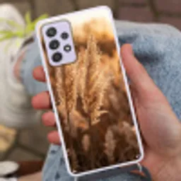 Rietpluimen - Gras - Zonsondergang - Goud - Serene Hoesje Samsung Galaxy A52 5G met koord klein -sfeer3