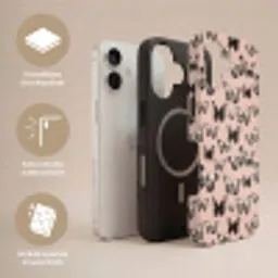 Tijdloos - Vlinders - Perzik Toughcase MagSafe Apple iPhone 17 klein 1017 -USP_Lagen_DE