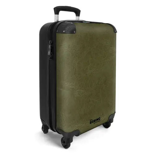 Lederen look khaki groen NBS - Handbagage koffer - Kinderen Unisex middel -productfoto_3d