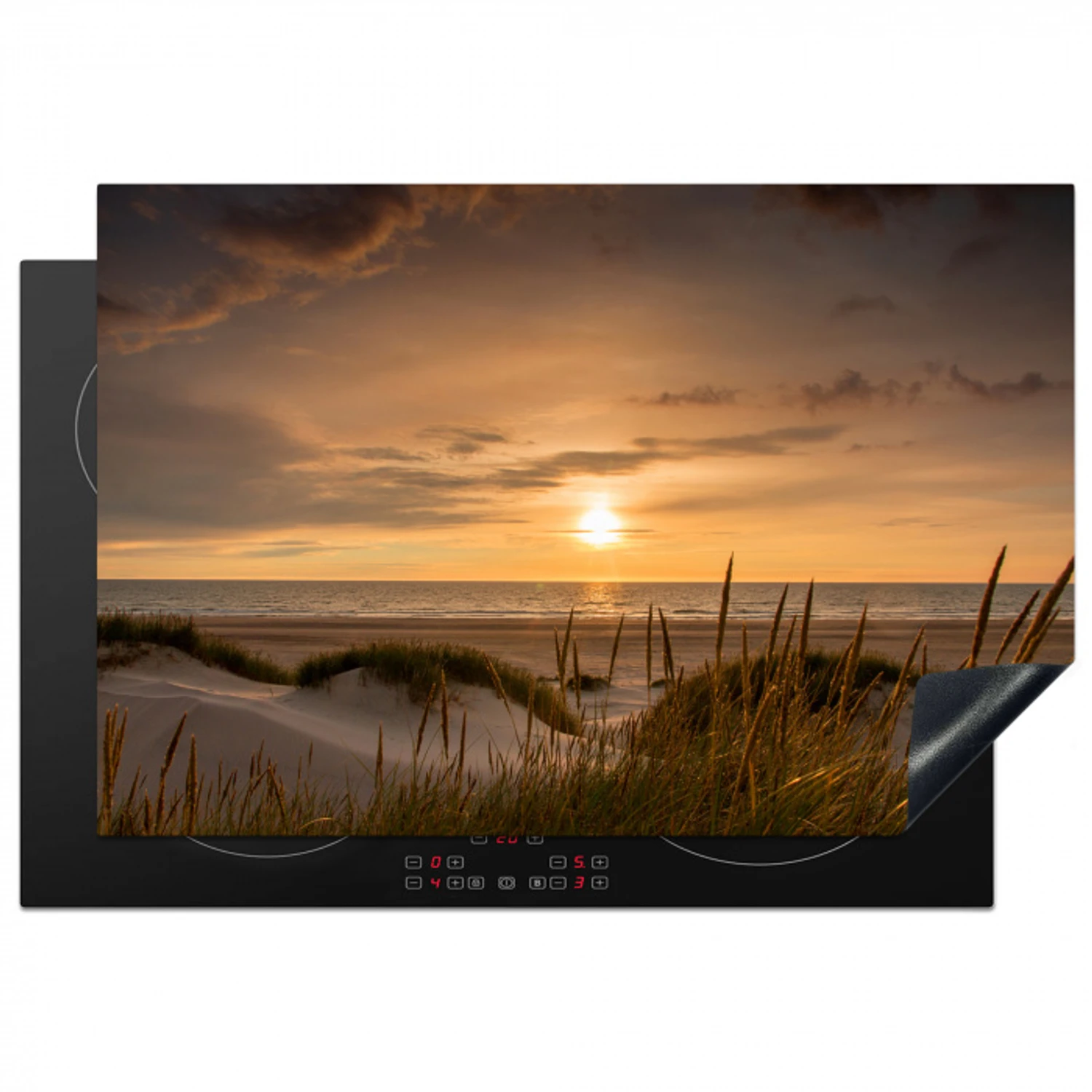 Duinzicht op Zonsondergang Inductie beschermer vinyl 3mm klein -3d