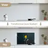 Koning - Portret - Druipende gele verf keuken achterwand spatscherm klein -voor_na_NL
