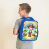 Piraat op een eiland met een schat Kinderrugzak - Blauw middel -sfeer2