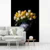 Geel - Tulpen - Vaas - Bloemen fotobehang vinyl groot -woonkamer