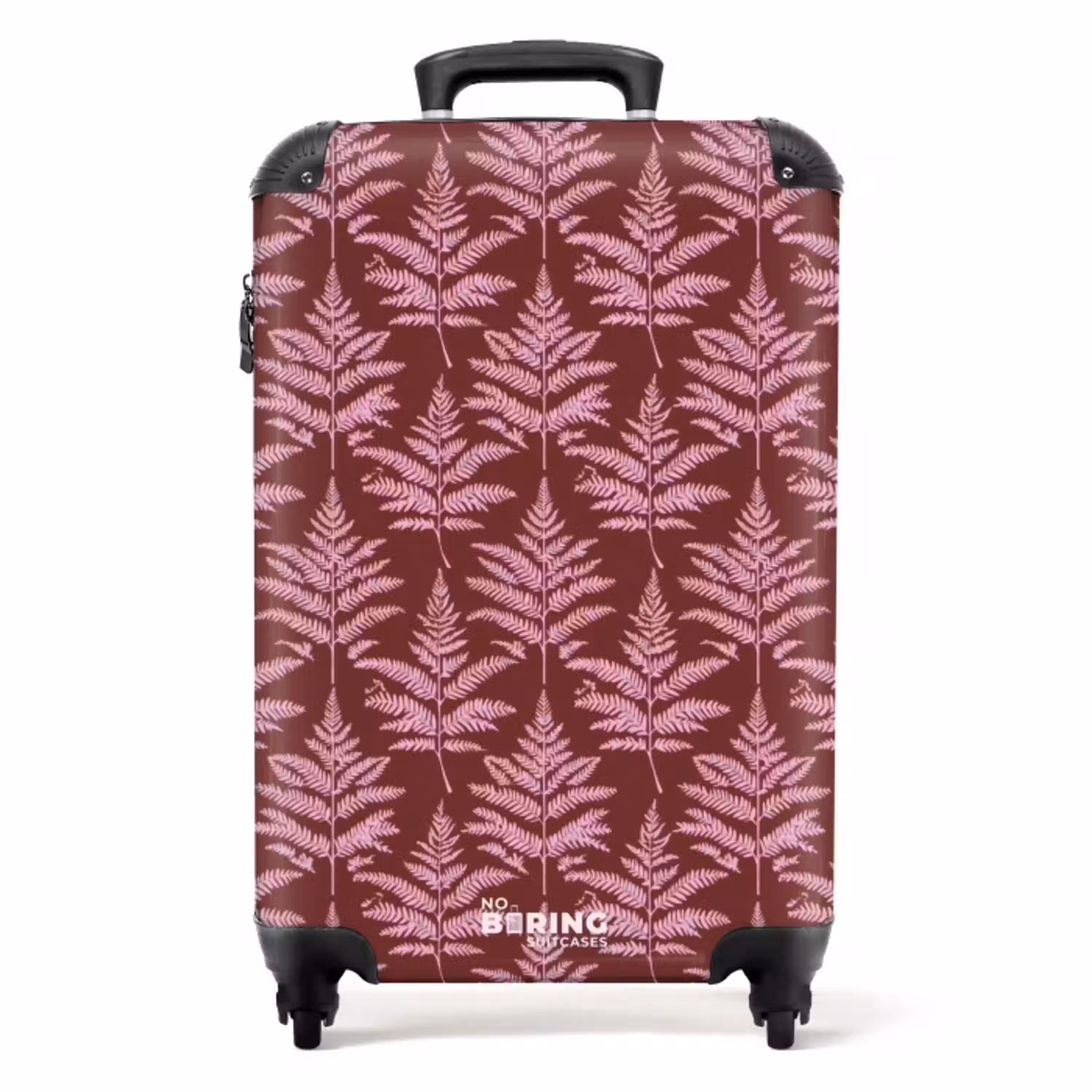 Blad - Patroon - Paars NBS - Handbagage koffer - Volwassenen Unisex middel -productfoto_recht