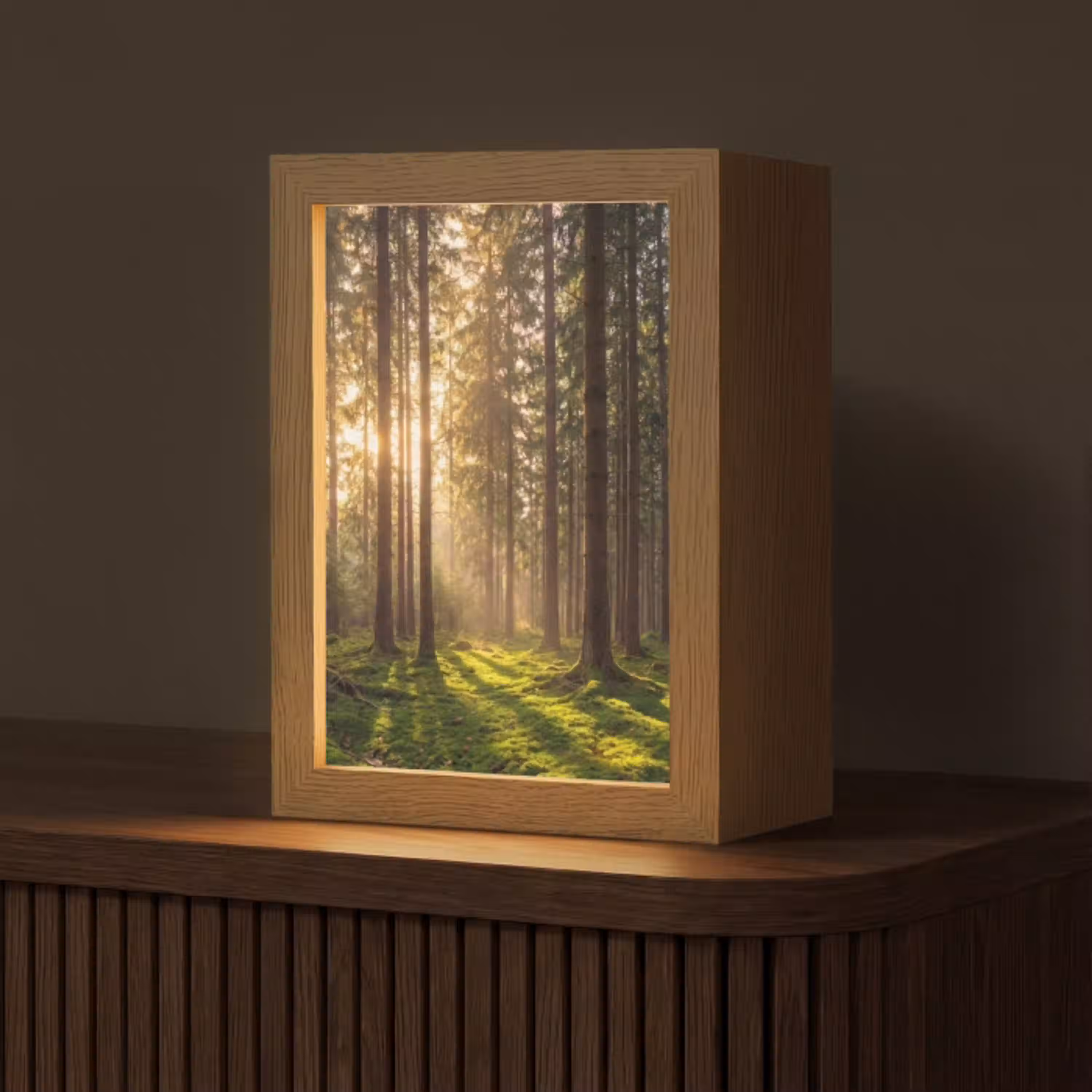 Bos - Gras - Zonlicht Light Box met kabel (Tafellamp) klein -z3d_website