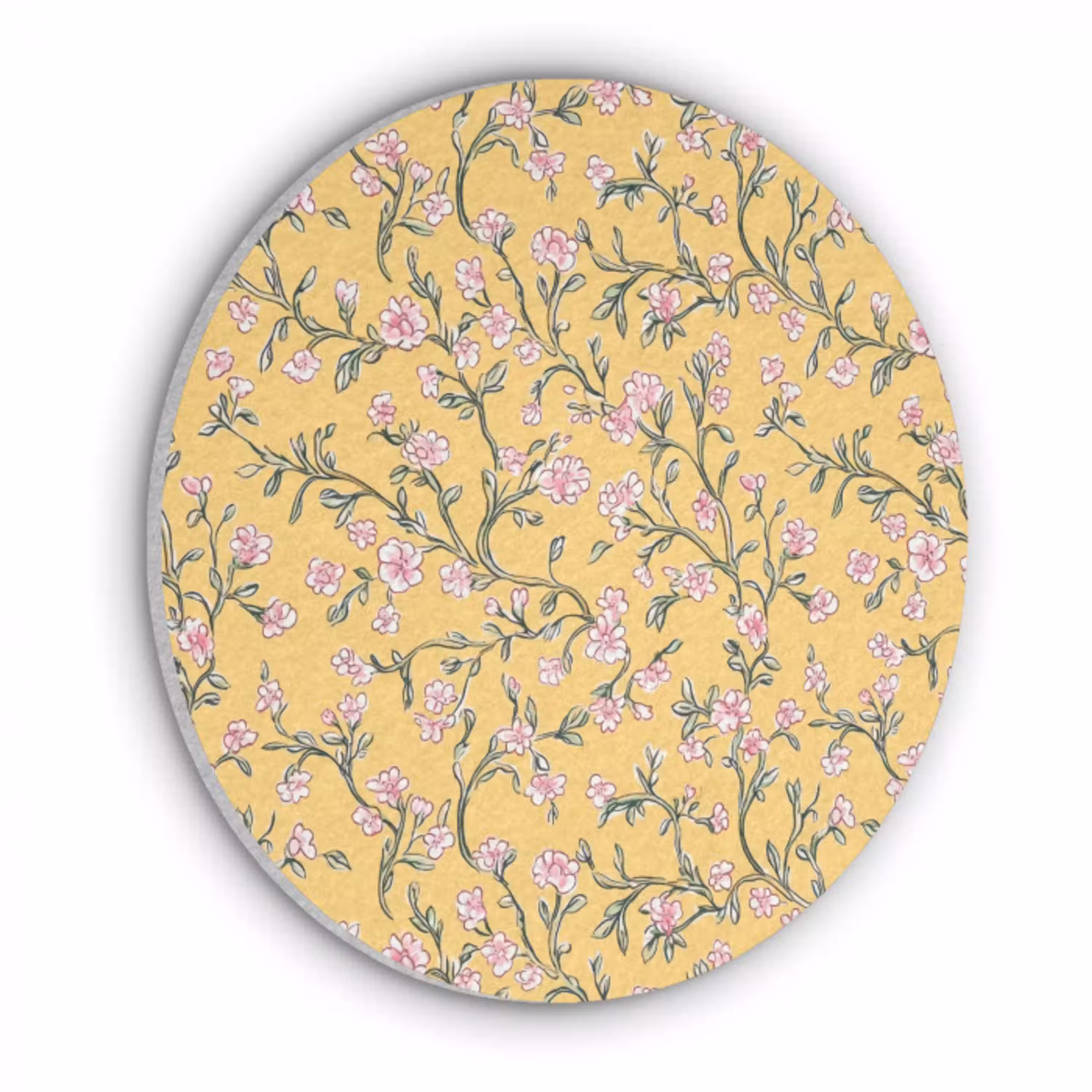 Bloemen - Motief - Geel Akoestische PET Vilt - Rond klein 838 -3d